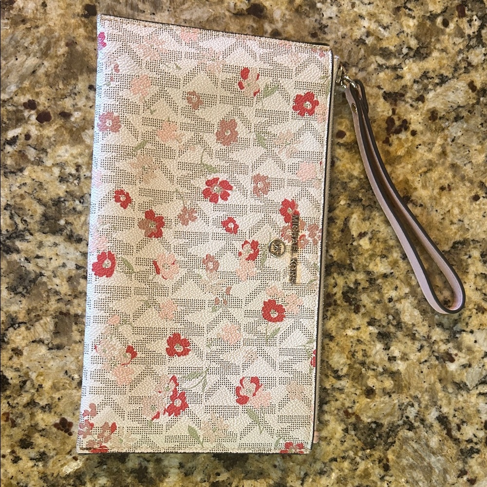 Michael Kors Floral Wristlet - Pink and Red